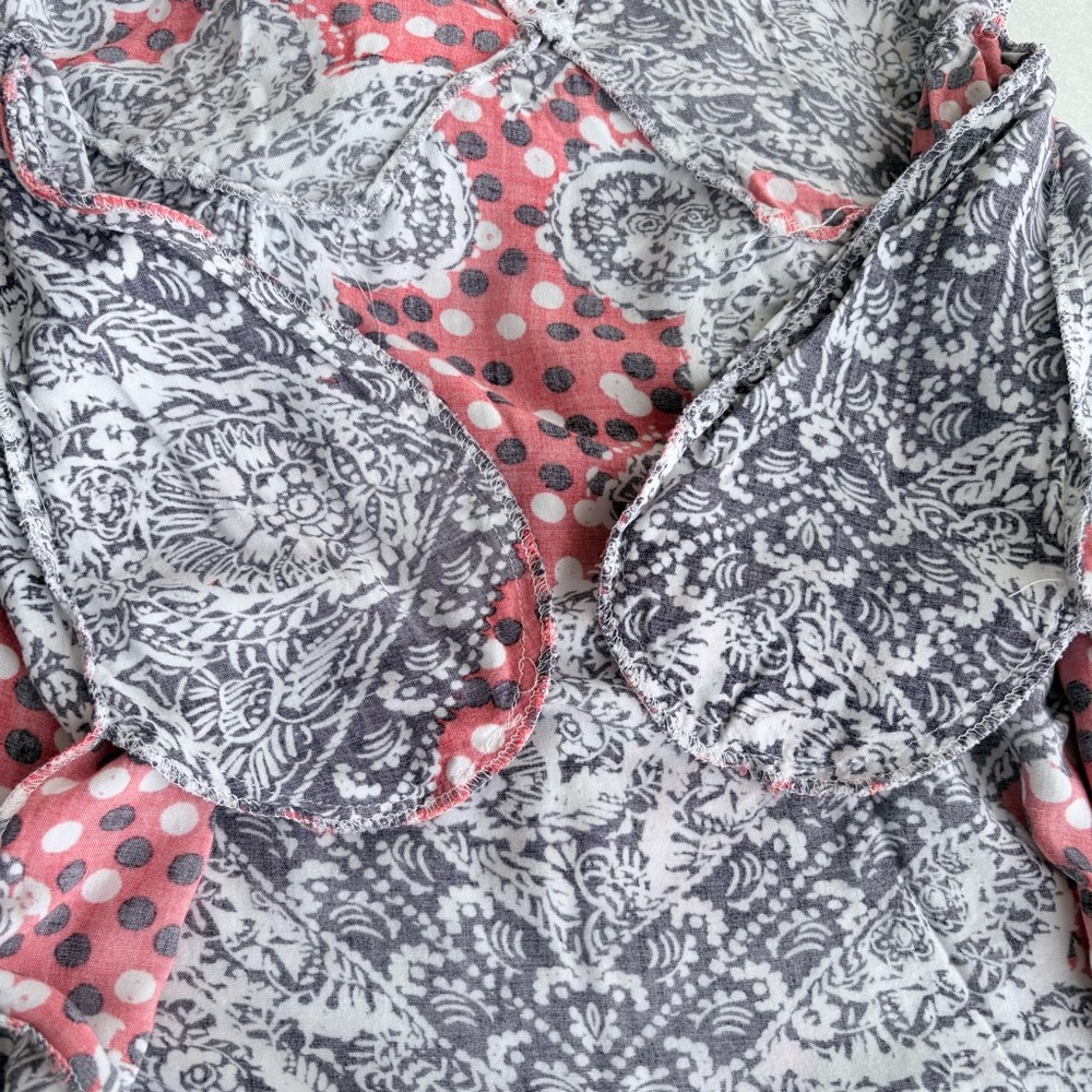 MINKPINK Red, Black Babydoll Patchwork Paisley Fit and Flare Polka Mini Dress XS - Picture 8 of 8